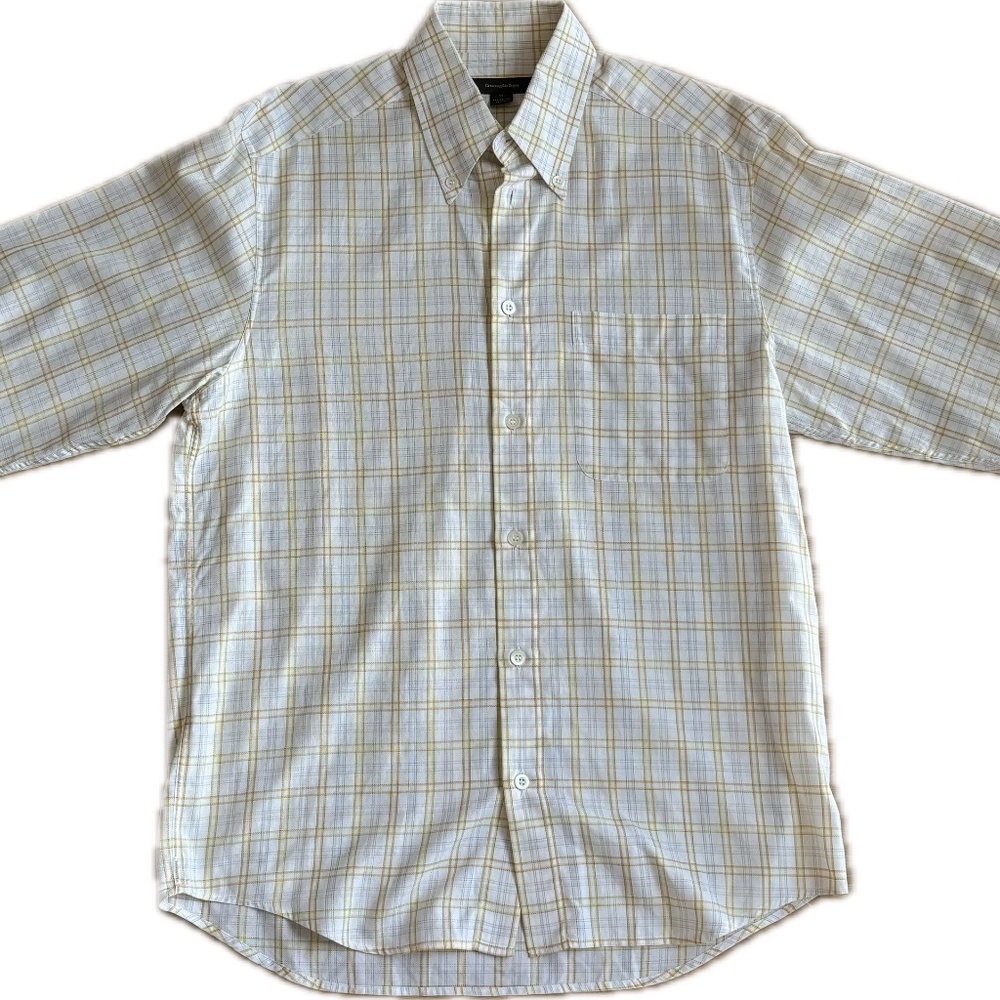 Zegna Yellow Gingham Pattern Shirt